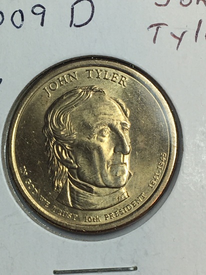 2009 – D John Tyler Golden Dollar