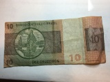 Bank Note Banko Central Do Brazil Dez Cruzeiros Note