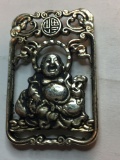 Miao Silver Carved Buddha Lucky Pendant