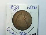 1858 O Seated Half Dollar