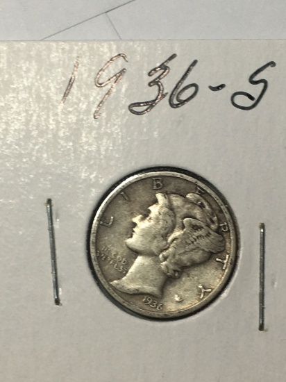 1936 S Mercury Dime