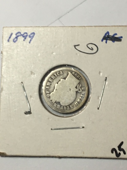 1899 P Barber Dime