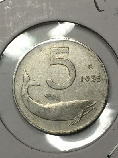 Italy 5 Cent Coin 1955