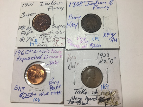 INDIAN HEADS, WHEATS, FLYING EAGLE, SILVER DOLLARS