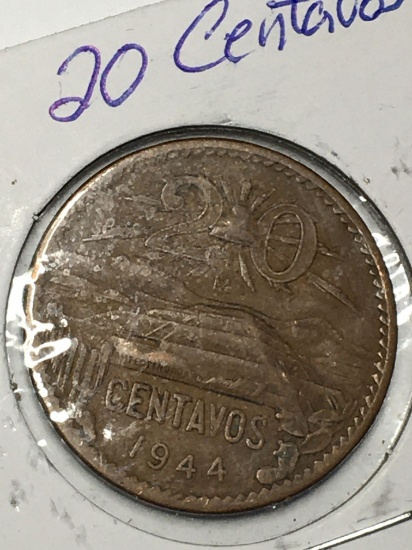 1944 Mexico 20 Centavos
