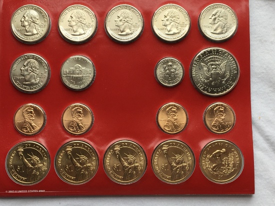 U S A Mint Denver Coins Set 2009 18 Coins Huge Rare Set