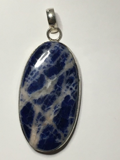 .925 2 1/4 A A A Top Quality Blue Sodalite Gemstone Pendant 