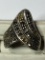 Sterling Silver .925 Vintage Designer Han Thai Ring With Diamond Chips 4.99 Grams