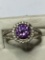 Antique Pink Tanzanite And Diamond Ring Sterling Silver .925 Stunning Gemstone 1.5c T+