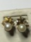10kt Yellow Gold Antique Pearl Earrings Large Pearls 5.28+ Grams