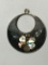 Sterling Silver Earring/ Pendant Stamped .925 Taxco With Mother Of Pearl Inlay 3+ Grams