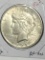 Peace Silver Dollar 1922 A U To Uncirculated frosty