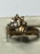Gold Plated Vintage Ring With Synthetic Heart Diamond