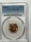 Wheat Cent 1954 D  graded red Colorful Toner