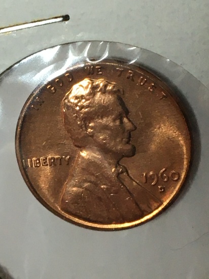 Lincoln Cent 1960 D D Double Die Error Gem B U