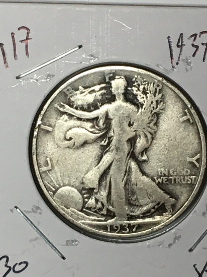 Walking Liberty Half 1937 Better Grade Early Year