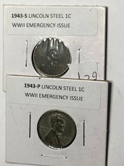 Steel Cent Lot 1943 S And P  A U Coins