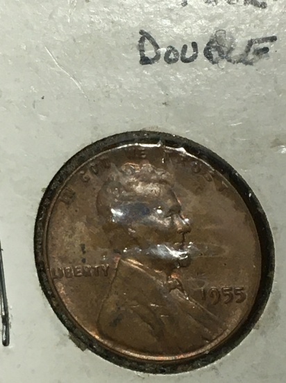 Wheat Cent 1955 Poor Mans Double Die With Bold Doubled Last 5