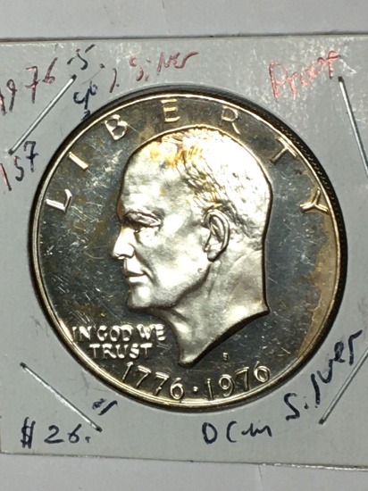 Eisenhower Silver Dollar 1976 S Proof Silver Edition Cameo