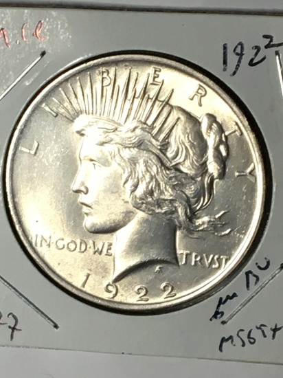 Peace Silver Dollar 1922 Gem B U Blazing High Grade M S++++++
