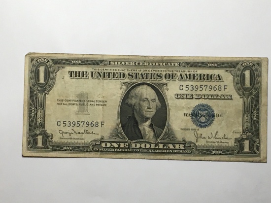 Silver Certificate 1 Dollar Bill 1935 D Blue Seal