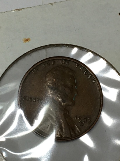 Lincoln Wheat Cent 1953 S/ D Mint Error