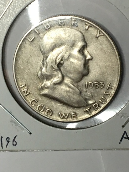 Franklin Silver Half 1953 D Better Date A U