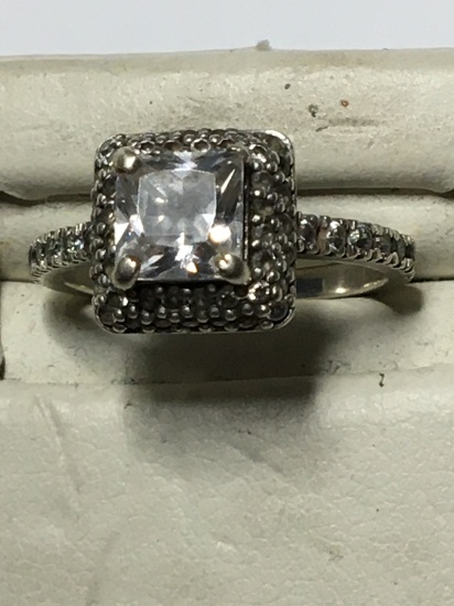 Antique Diamond And Pink Sapphire Ring 10 K T White Gold 1+c T Sapphire 2.8 Grams $$$ Nice