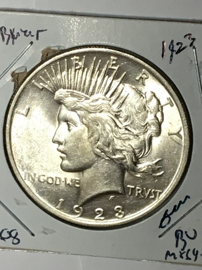 Peace Silver Dollar Blazing Frosty White B U++++ Nice Coin