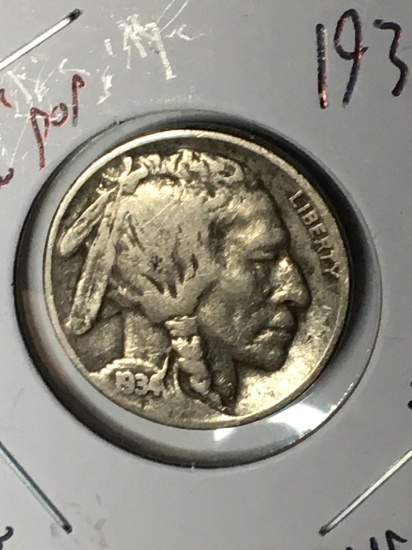 Buffalo Nickel 1934 Key Date Better Grade