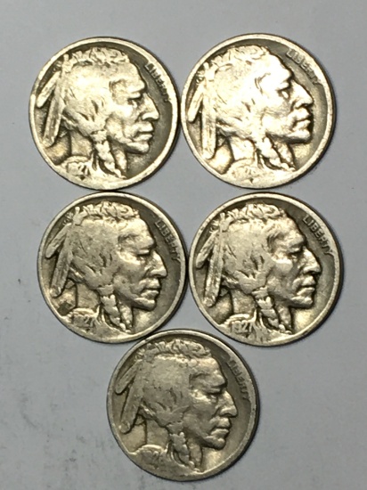 Buffalo Nickel Lot Of 5 1920s Dates