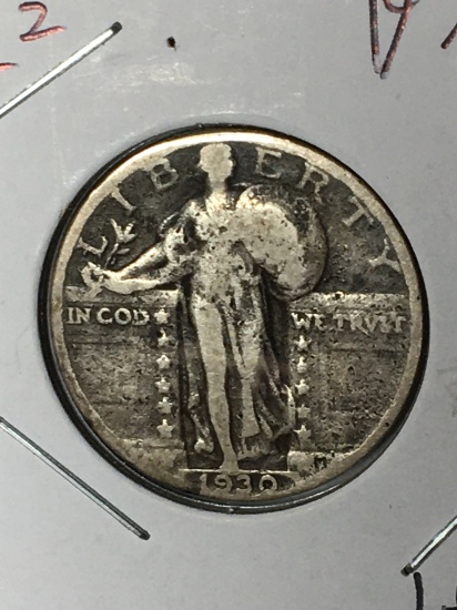 Standing Liberty Silver Quarter 1930 Very Fine full Date