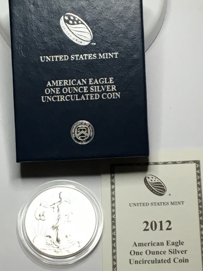 American Silver Eagle 2012 In Mint Box With C O A Blazing Perfect Gem 70?