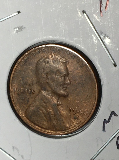 Wheat Cent 1946 S Mint Error Missing Part Of Date