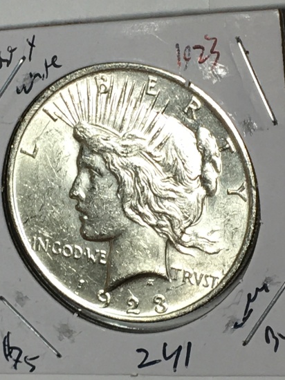 Peace Silver Dollar 1923 Blazing Gem B U Frm Original Roll