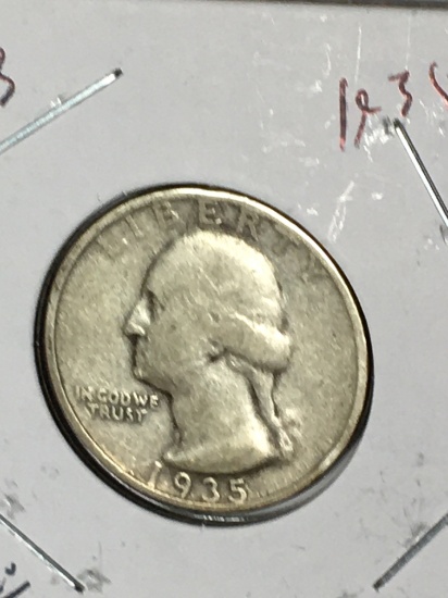 Washington Silver Quarter 1935 Early Year