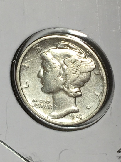 Mercury Silver Dime 1943 A U