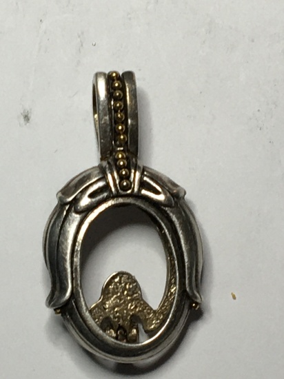 Antique Sterling Silver And 14kt Yellow Gold Pendant For Picture 12+ Grams 1800s Very Old
