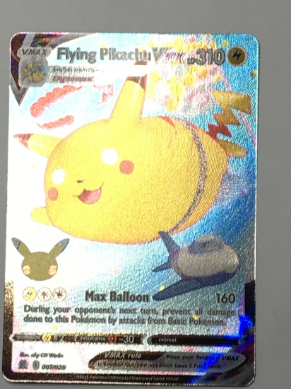 Pokemon Card Flying Pikachu Vmax Rare Holo 007/025 Mint In Top Loader