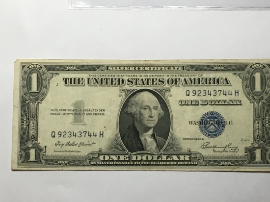 Silver Certificate 1935 E High Grade Very Nice Note