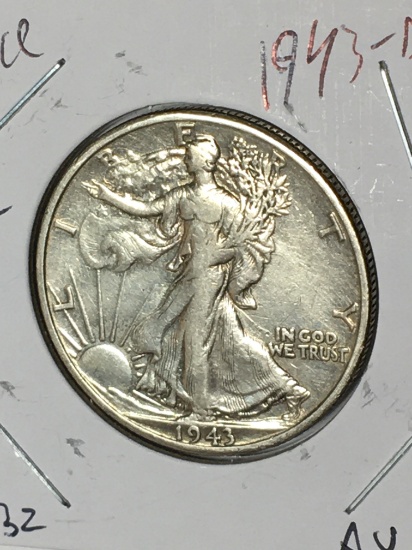 Walking Liberty Half 1943 D  A U++ Nice Coin