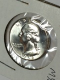 Washinton Silver Quarter 1958 Gem B U Blazing High Grade Satin White