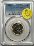 Jefferson Nickel 1957 graded high Grade Looks Cameo