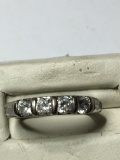 Sterling Silver Vintage Synthetic Diamond Ring