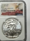 American Silver Eagle 2016 graded first Release 30 Th Anniversary