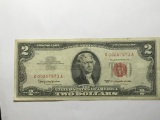 2 Dollar Bill 1963 Red Seal Crisp Extra fine nice Condition