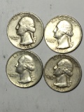 Washington Silver Quarter Lot $1 Face Value 4 90% Silver Quarters In Great Conditon