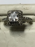 Antique Diamond And Pink Sapphire Ring 10 K T White Gold 1+c T Sapphire 2.8 Grams $$$ Nice