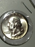 Washington Silver Quarter 1956 Gem B U Blazing Luster