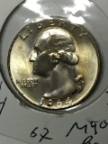 Washington Silver Quarter 1964 D/ D gem B U Blazing Bold Error High Grade